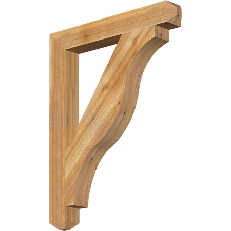 Ekena Millwork Funston Craftsman Rough Sawn Bracket, Western Red Cedar, 4"W x 30"D x 38"H BKT04X30X38FST04RWR